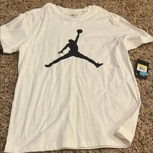 Jordan White and Black Short Sleeve Tee